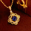 14K GOLD 0.5 CT NATURAL SAPPHIRE & DIAMOND PENDANT( WITHOUT CHAIN )