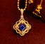 14K GOLD 0.5 CT NATURAL SAPPHIRE & DIAMOND PENDANT( WITHOUT CHAIN )