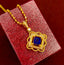 14K GOLD 0.5 CT NATURAL SAPPHIRE & DIAMOND PENDANT( WITHOUT CHAIN )