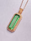 14K GOLD 5.53 CT NATURAL TOURMALINE & MOISSANITE PENDANT( WITHOUT CHAIN )