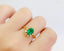 14K GOLD 1.3 CT VIVID GREEN NATURAL EMERALD & DIAMOND RING