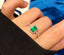 14K GOLD 0.91 CTW VIVID GREEN NATURAL EMERALD & DIAMOND RING