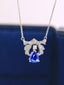14K GOLD 1.33 CTW NATURAL SAPPHIRE & DIAMOND NECKLACE