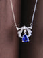 14K GOLD 1.33 CTW NATURAL SAPPHIRE & DIAMOND NECKLACE