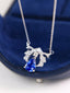 14K GOLD 1.33 CTW NATURAL SAPPHIRE & DIAMOND NECKLACE