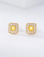 14K GOLD 0.75 CTW NATURAL YELLOW DIAMOND & DIAMOND EARRINGS