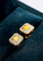 14K GOLD 0.75 CTW NATURAL YELLOW DIAMOND & DIAMOND EARRINGS