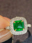 14K GOLD 3.52 CTW VIVID GREEN NATURAL EMERALD & DIAMOND RING/PENDANT( WITHOUT CHAIN )