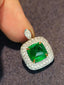 14K GOLD 3.52 CTW VIVID GREEN NATURAL EMERALD & DIAMOND RING/PENDANT( WITHOUT CHAIN )