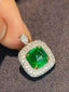 14K GOLD 3.52 CTW VIVID GREEN NATURAL EMERALD & DIAMOND RING/PENDANT( WITHOUT CHAIN )