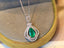 14K GOLD 0.78 CTW NATURAL EMERALD & DIAMOND PENDANT( WITHOUT CHAIN )