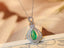 14K GOLD 0.78 CTW NATURAL EMERALD & DIAMOND PENDANT( WITHOUT CHAIN )