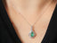 14K GOLD 0.78 CTW NATURAL EMERALD & DIAMOND PENDANT( WITHOUT CHAIN )