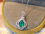 14K GOLD 0.78 CTW NATURAL EMERALD & DIAMOND PENDANT( WITHOUT CHAIN )