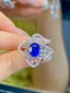 14K GOLD 4.56 CTW NATURAL SAPPHIRE & DIAMOND RING