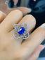 14K GOLD 4.56 CTW NATURAL SAPPHIRE & DIAMOND RING