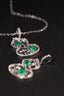 14K GOLD 0.33 CT NATURAL EMERALD & DIAMOND NECKLACE