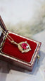 14K GOLD 0.69 CTW NATURAL RUBY & DIAMOND NECKLACE