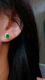 14K GOLD 0.74 CTW VIVID GREEN NATURAL EMERALD & DIAMOND EARRINGS