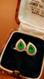 14K GOLD 0.74 CTW VIVID GREEN NATURAL EMERALD & DIAMOND EARRINGS