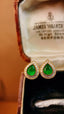 14K GOLD 0.74 CTW VIVID GREEN NATURAL EMERALD & DIAMOND EARRINGS