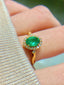 14K GOLD 0.85 CT VIVID GREEN NATURAL EMERALD & DIAMOND RING