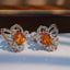 14K GOLD 3.18 CTW NATURAL SPESSARTINE & DIAMOND EARRINGS