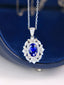14K GOLD 1.64 CTW NATURAL SAPPHIRE & DIAMOND NECKLACE