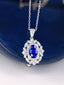 14K GOLD 1.64 CTW NATURAL SAPPHIRE & DIAMOND NECKLACE