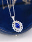 14K GOLD 1.64 CTW NATURAL SAPPHIRE & DIAMOND NECKLACE