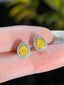 14K GOLD 0.62 CTW NATURAL YELLOW DIAMOND & DIAMOND EARRINGS