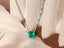14K GOLD 0.7 CT VIVID GREEN NATURAL EMERALD NECKLACE