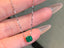 14K GOLD 0.7 CT VIVID GREEN NATURAL EMERALD NECKLACE
