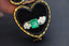 14K GOLD 1.85 CTW VIVID GREEN NATURAL EMERALD & DIAMOND RING