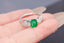14K GOLD 1.85 CTW VIVID GREEN NATURAL EMERALD & DIAMOND RING