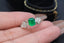 14K GOLD 1.85 CTW VIVID GREEN NATURAL EMERALD & DIAMOND RING