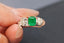 14K GOLD 1.85 CTW VIVID GREEN NATURAL EMERALD & DIAMOND RING