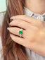 14K GOLD 1.85 CTW VIVID GREEN NATURAL EMERALD & DIAMOND RING