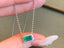 14K GOLD 0.91 CTW VIVID GREEN NATURAL EMERALD & DIAMOND NECKLACE