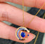 14K GOLD 0.55 CTW NATURAL SAPPHIRE & SAPPHIRE PENDANT( WITHOUT CHAIN )