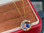 14K GOLD 0.55 CTW NATURAL SAPPHIRE & SAPPHIRE PENDANT( WITHOUT CHAIN )