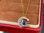 14K GOLD 0.55 CTW NATURAL SAPPHIRE & SAPPHIRE PENDANT( WITHOUT CHAIN )