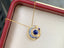14K GOLD 0.55 CTW NATURAL SAPPHIRE & SAPPHIRE PENDANT( WITHOUT CHAIN )
