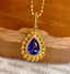 14K GOLD 1 CT NATURAL SAPPHIRE & DIAMOND PENDANT( WITHOUT CHAIN )