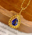 14K GOLD 1 CT NATURAL SAPPHIRE & DIAMOND PENDANT( WITHOUT CHAIN )