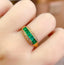 14K GOLD 1.2 CT VIVID GREEN NATURAL EMERALD & DIAMOND RING