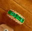 14K GOLD 1.2 CT VIVID GREEN NATURAL EMERALD & DIAMOND RING