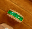 14K GOLD 1.2 CT VIVID GREEN NATURAL EMERALD & DIAMOND RING