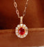 14K GOLD 0.4 CT VIVID RED NATURAL RUBY & DIAMOND PENDANT( WITHOUT CHAIN )