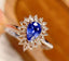 14K GOLD 0.7 CT NATURAL SAPPHIRE & SAPPHIRE RING